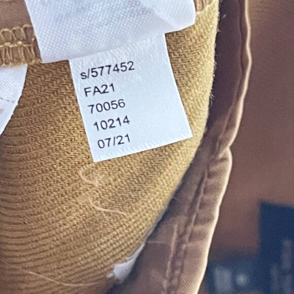 New Ann Taylor 12P Mustard Brown High Rise Textured Wide Leg Trouser Pants Work - Picture 10 of 10